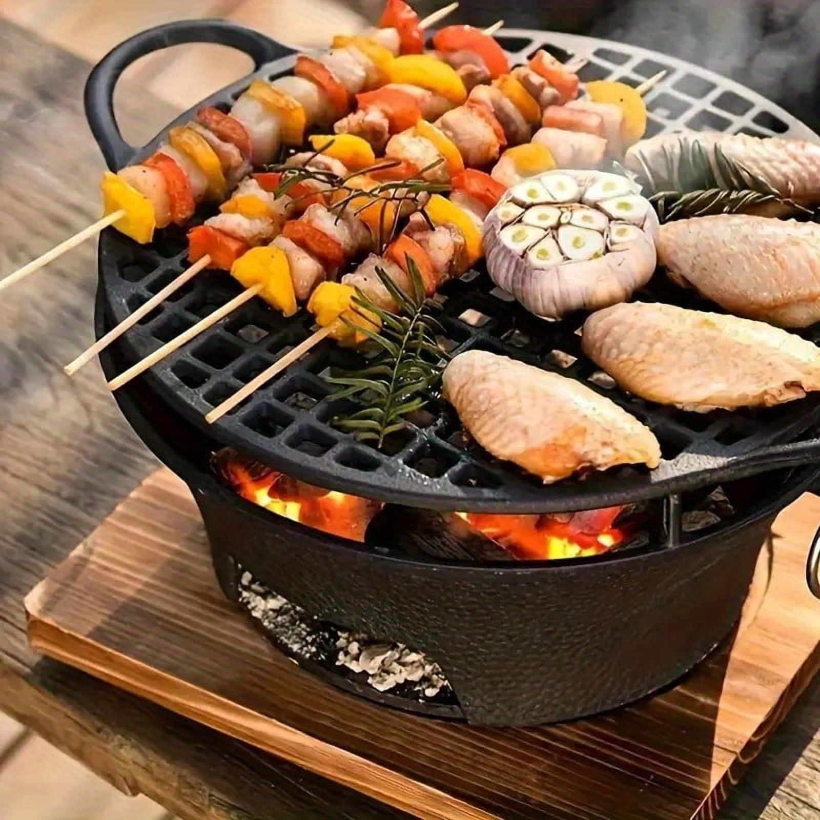 Hibachi Grill Home Base Bbq Portable Cast Iron Charcoal Grill