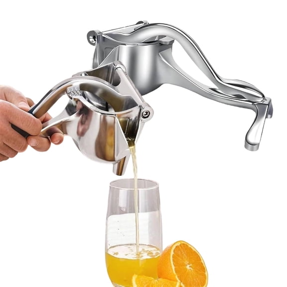 Portable Cast Iron Juicer, Stainless Steel Manual Citrus Juicer, Heavy Duty Hand Press Fruit Squeezer, Easy Clean Kitchen Juice Extractor