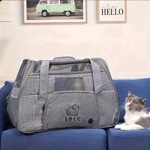 Portable Cat Carrier, Soft-Sided Airline Approved Pet Travel Bag with Breathable Mesh