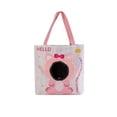 thumbnail image 1 of Portable Cat Carrier Tote Bag, Pink Cat Canvas Pet Shoulder Bag with Peek Hole for Cats Small Dogs, 1 of 4