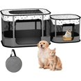 thumbnail image 1 of Portable Cat Playpen, 8-Rod Reinforced Kitten Dog Puppy Playpens, Foldable Play Pen for Indoor Cats Enclosed Pet Kitty Doggy Outdoor, Collapsible Tent Kennel Cage Corral, 1 of 9