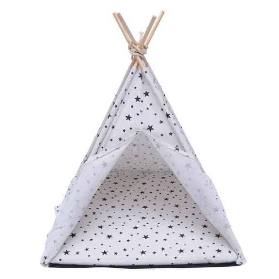 Portable Cat Teepee Tent with Washable Cushion Bed
