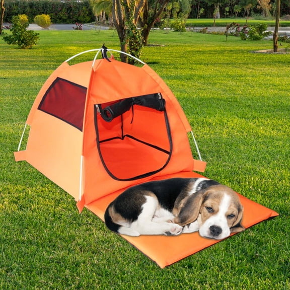 Portable Cat Tent Pet Cage Dog Play Tent Exercise Oxford Cloth Fence Pet Enclosure Tent Dog Kennel for Bunny Puppy Dogs Rabbits orange