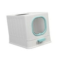 thumbnail image 1 of Portable Cat Toilet Closed Large Washroom with Shovel Anti Splashing Blue, 1 of 8