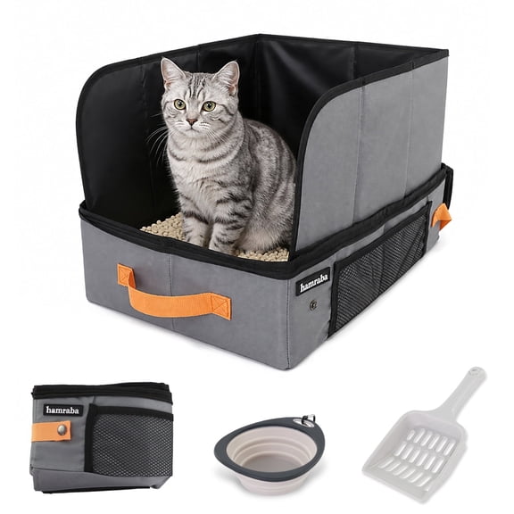 Petfield Portable Cat Travel Litter Box with High Shield, Small