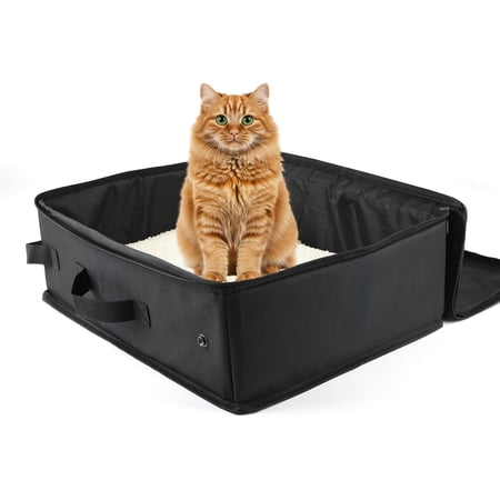 Charkool Portable Cat Litter Box - Foldable Travel Box with Lid for Car, Waterproof Collapsible Carrier, Easy to Clean for Trips & Home