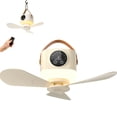 thumbnail image 1 of Portable Ceiling Fan, Tent Ceiling Fan, Rechargeable Tent Fan, LED Light Fan, Battery Operated Hanging Fan with Light and Remote, Remote Control Camping Fan for Tent Gazebo Outdoor Bedroom, Khaki, 1 of 5