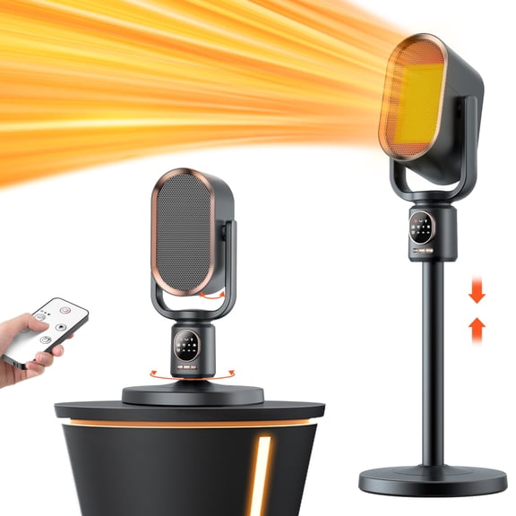 Portable Electric Heater | Indoor Ceramic Heater with Thermostat, Digital Display, 2-8 Hour Timer, Overheating and Tip-Over Protection, Suitable for Offices, Bedrooms, Large Rooms, Remote Control