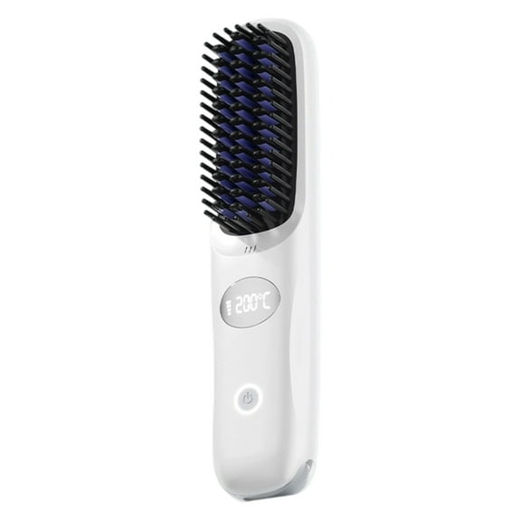 Portable Ceramic Flat Iron Comb, Rechargeable Design Heat, 5 Temp Settings, Lightweight Travel Styling Tool
