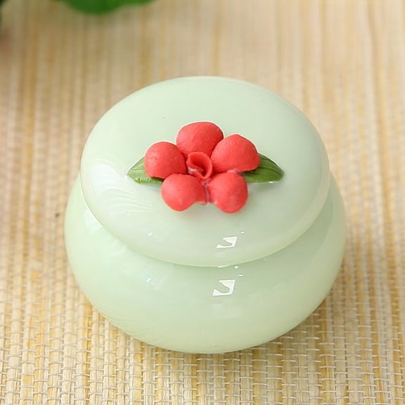 Portable Ceramic Flower Jar for Makeup Storage Elegant Lipstick Organizer for Cosmetics, Travel-Friendly Vanity Accessory