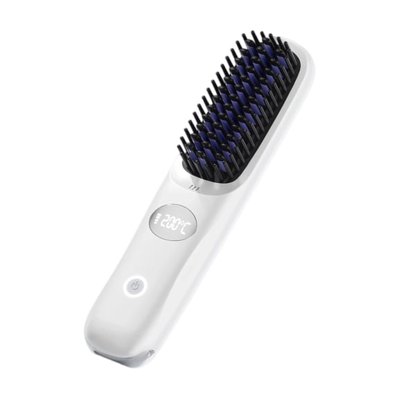 Portable Ceramic Hair Straightener Brush Rechargeable Design Instants Heat Up Multiple Heat Setting DamageFree Styling