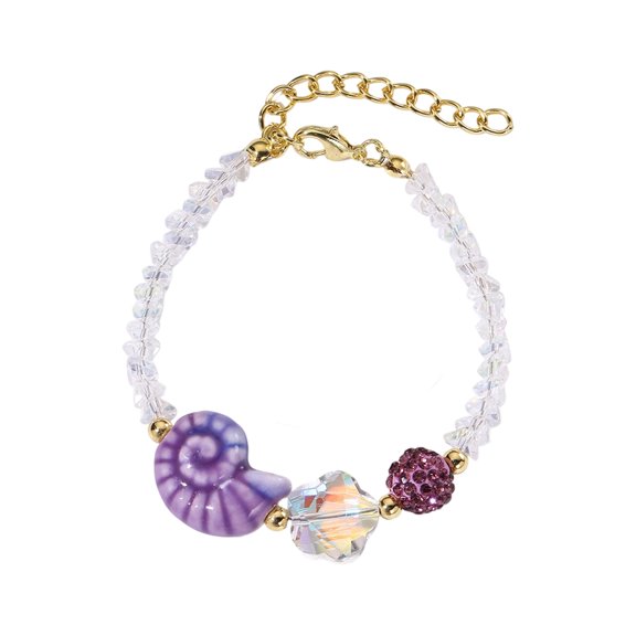 Portable Ceramic Marine Featuring Starfishes Snail Charm and Crystals Beads