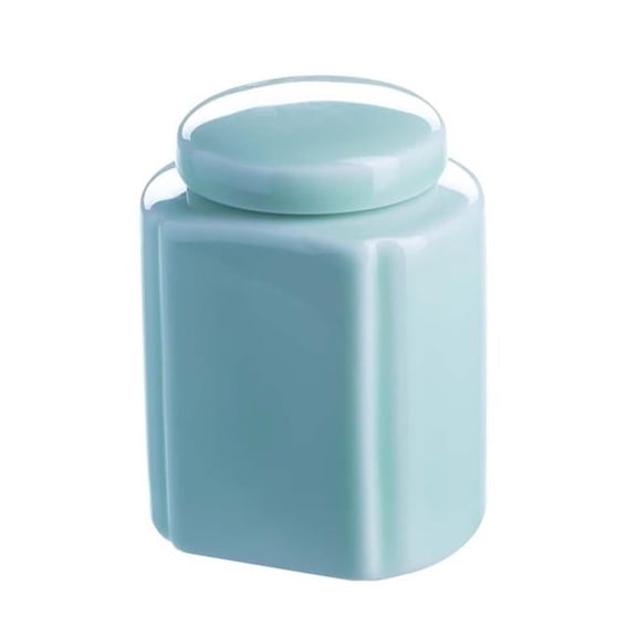 Portable Ceramic Tea Canister Tea Caddy Tins Containers, Bean Green