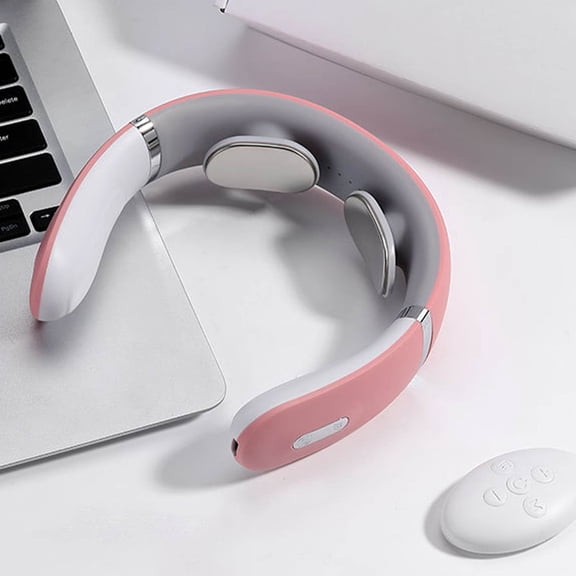 Portable Cervical Spine Shoulder Home Neck Protector, Electrics Massagers Set, Vagus Nerve Stimulator Neck, Promote Muscle Relaxation(Pink)