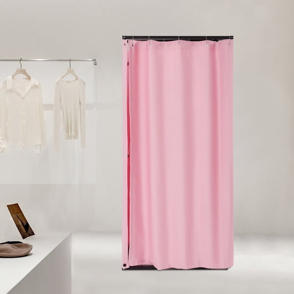 Portable Changing Pod in Light Pink, 200cm Height Reinforced Iron Frame | Tool-Free Assembly & Overhead Lighting | Compact 85x85cm Base for Clinics, Pop-Up Stores & Renovations