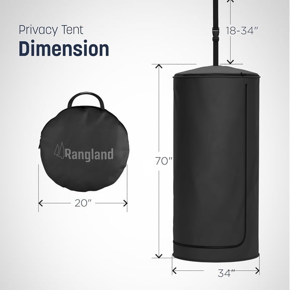Portable Changing Room Tent -  Pop Up Privacy Pod with Suction Cup for SUV Liftgate, for Camping, Shower, Beach and Toilet Stall (Carrying Bag Included) (Black)