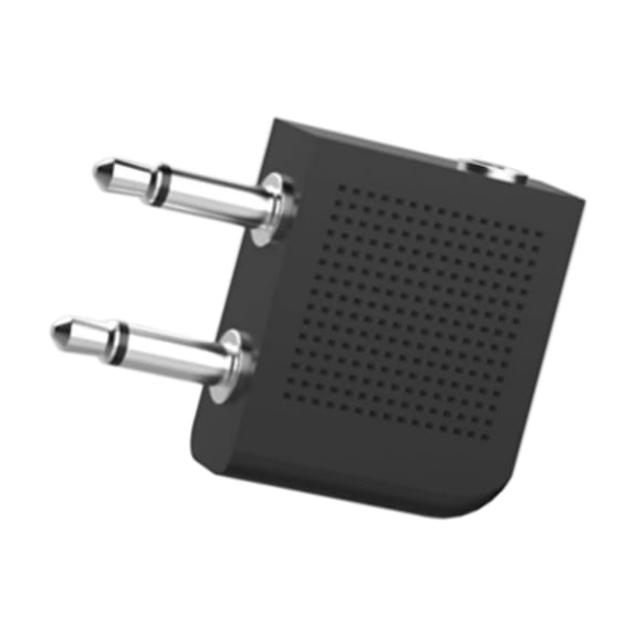 Portable -Channel Adapter for Airline Headsets, Anti-Scratch Design for Gym/Travel Use