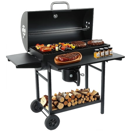 laraVist Portable Charcoal Grill, 589.32 SQ IN Cooking Area with Foldable Side Tables & Removable Ash Pan