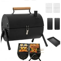 Portable Charcoal Grill,Double Sided Baking Small Portable Barbecue Grill for Outdoor Activities Camping, Picnics, Beach Parties,Cook Seafood, Fry Steak(Black)