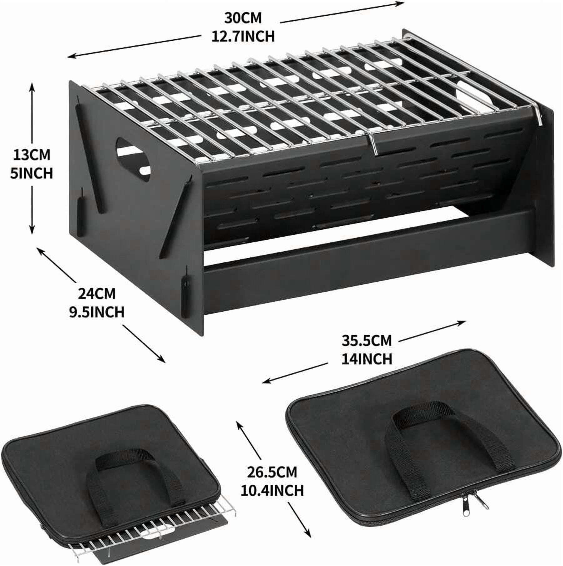 Portable Charcoal Grill, Folding Camping Campfire Grill With Carry Bag, Heavy Duty BBQ Grill Fire Pit For Outdoor Cooking, Camping, Picnic, Patio, Backyard By XX