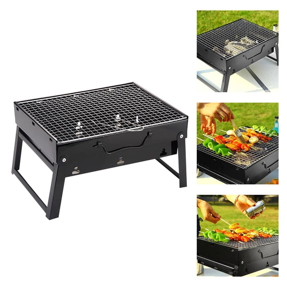Portable Charcoal Grill, Outdoor Folding Barbecue Rack, Compact Camping Stove with Adjustable Vents, Small BBQ for Picnic Travel,
