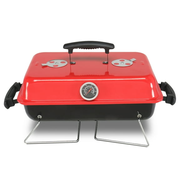 Portable Charcoal Grill, Tabletop Outdoor Barbecue Smoker, Small BBQ Grill for Outdoor Cooking Backyard Camping Picnics Beach
