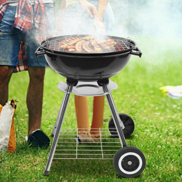 Portable Charcoal Grill, 18.5 Inch Camping BBQ Grill with Wheels for  Outdoor Cooking Picnic Barbecue