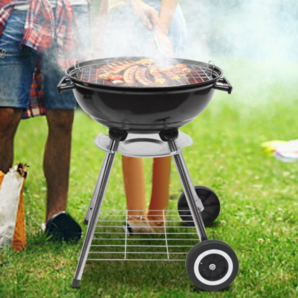 Portable 18-Inch Steel BBQ Grill, Rustproof, Easy To Clean, Black