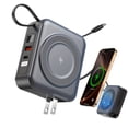 thumbnail image 1 of Portable Charger, 10000mAh Magnetic Wireless Power Bank with Built-in Cables & AC Wall Plug, 22.5W Fast Charging for iPhone 17/16/15/14/13/12, Type-C Input/Output, Portable Battery Pack, 1 of 11