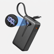 Portable Charger 10000mAh, 22.5W Fast Charging Power Bank with Built-in USB-C Cable & LED Display, Travel Battery Pack with USB-C In/Out, Compatible with iPhone, Samsung, Android and More