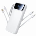 thumbnail image 1 of Portable Charger 10000mAh Power Bank with Built in Cable, (22.5W Output + 18W Input) ,Compatible with IPhone and Samsung's Fast Charging LCD Display Battery Pack, 1 of 5