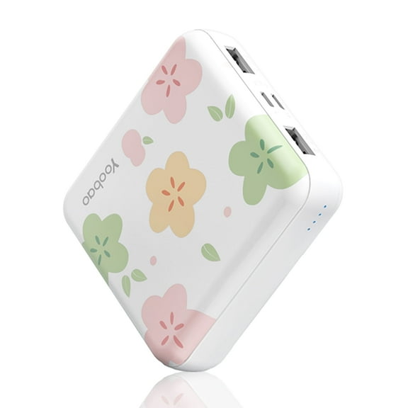 Portable Charger 10000mAh, Yoobao Cute Power Bank for Girls Mini Fast Charging Compact Battery Pack with Dual USB Output & Inport (2.1A Type-C and 8-Pin Input), Compatible with iPhone, iPad-White
