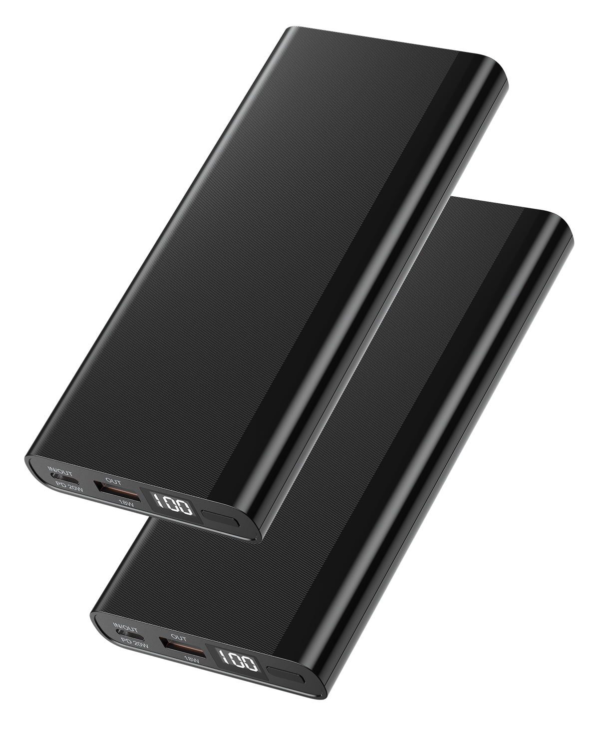Portable Charger, 2-Pack 15000mAh Power Bank with USB C PD 20W Fast Charging Portable Charger, Compatible with iPhone 14/13/12/11 Samsung S21/S20 Google iPad - Black