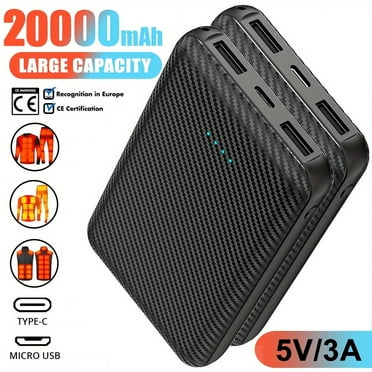 Portable Charger, 2 Pack 5V 3A USB C Power Bank, 20000 mAh External Battery Pack Portable Battery Bank