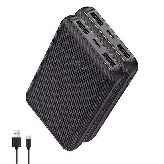 20000mAh Portable Power Bank, 5V/3A Dual USB Output, 2-Pack