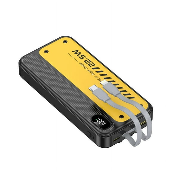 Portable Charger 20000mAh Power Bank with Built in Cables, 22.5W Fast Charging, LED Display Compatible with Cell Phone and Most Smart Devices
