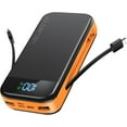 thumbnail image 1 of Portable Charger 32000mAh, 22.5W C 3.0 PD 20W Smart LED Display Fast Charging Built in Cables Power Bank, External Battery Pack Charge 5 Devices Compatible with Cellphones (Orange), 1 of 5