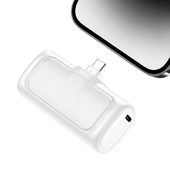 Portable Charger, 5000mAh Power Bank with Foldable USB-C Plug, 22.5W Mini Charger Battery Pack Compatible with iPhone 17 to 15,White