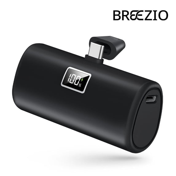 Breezio Portable Charger, 6000mAh Power Bank, USB-C Portable Phone Charger with Fast Charging (20W), Mini Battery Pack compatible for iPhone 15/16/17/Samsung