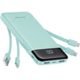 thumbnail image 1 of Portable Charger with Built in Cables, Portable Charger with Cords Wires Slim 10000mAh Travel Battery Pack 6 Outputs 3 Inputs 3A Fast Charging Power Bank for Samsung Google Pixel LG Moto iPhone iPad, 1 of 19
