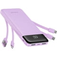 thumbnail image 1 of Portable Charger with Built in Cables, Portable Charger with Cords Wires Slim 10000mAh Travel Essentials Battery Pack 6 Outputs 3A High Speed Power Bank for iPhone Samsung Pixel LG Moto iPad, 1 of 19