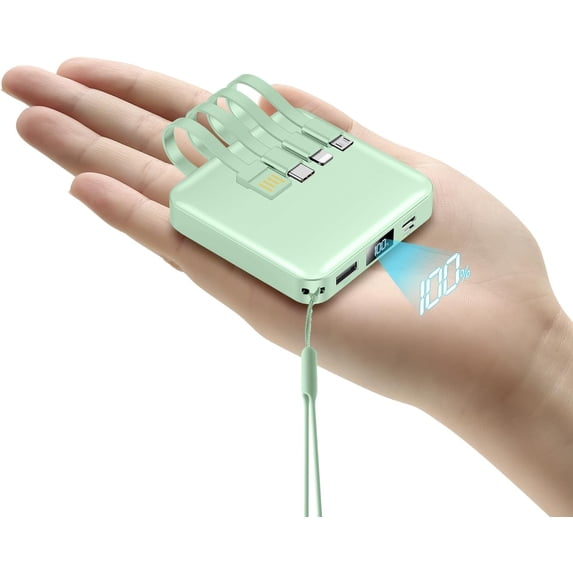 Portable Charger with Built-in Cable,12000mAh 22.5W Fast Charging Small ...