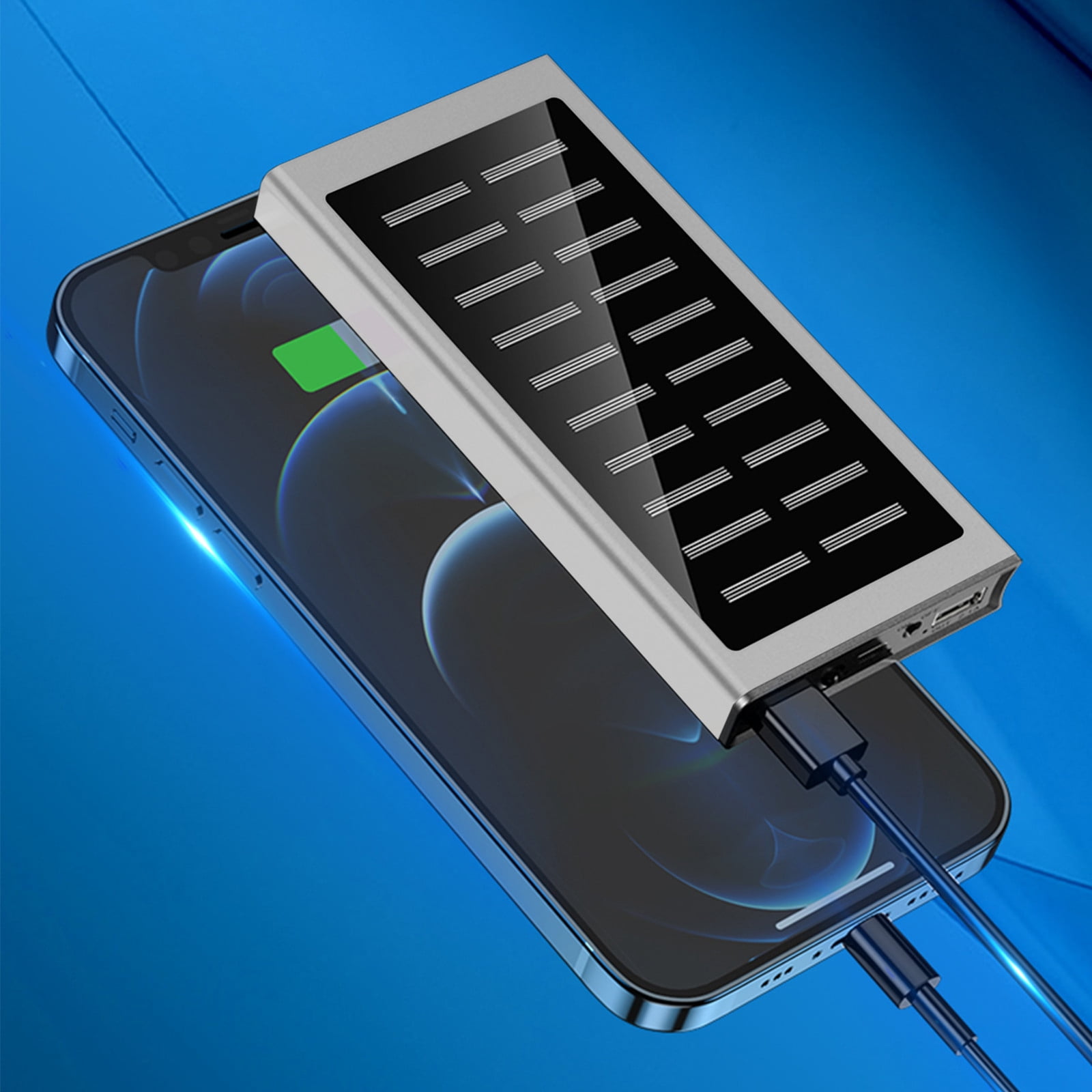 Portable Charger, Gaqring 20000mAh Power Bank With Fast Charging, High Capacity External Battery Pack For Smartphones Tablets Outdoor Travel Emergency LED Light, Silver