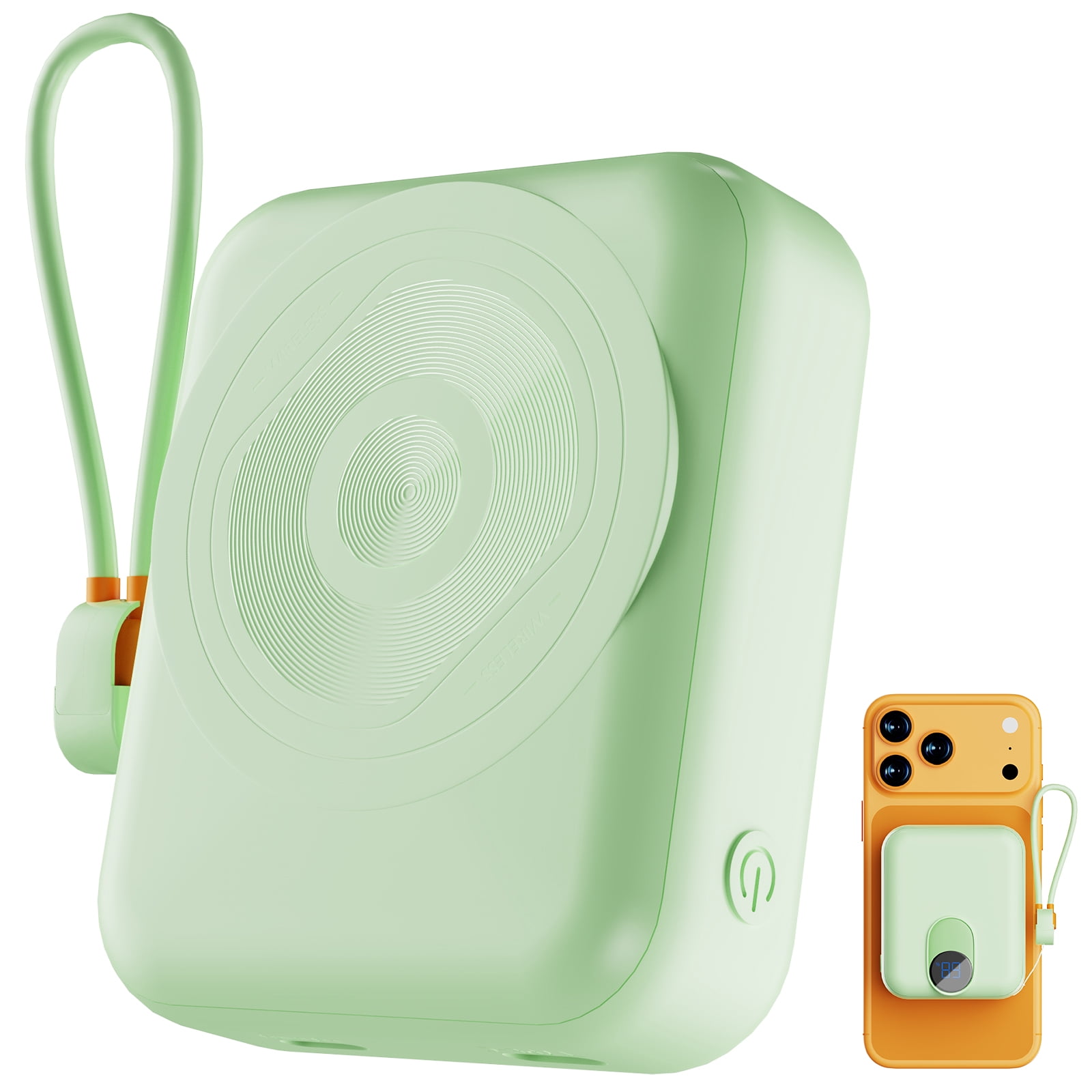 Magnetic Portable Charger, Ultra-Light 10000mAh 22.5W Power Bank, USB-C In & Out Fast Charging, Wireless Powerbank Compatible with iPhone 17/16/15/14 Samsung S22/S21 iPad etc (Green)