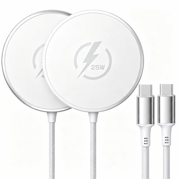 Portable Charger,Magnetic Fast Charging Pad Charging Station 25W Compatible for iPhone 17 16 15 14 13 12 Series & AirPods 4-2 Pro Type-C Ports