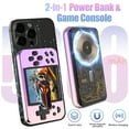 thumbnail image 1 of Portable Charger with Portable Handheld Game Console, 5000mAh Charging Battery, Gaming Power Bank Built-in 6000 Games, Power Pack Backup, Pinkish Purple, 1 of 13