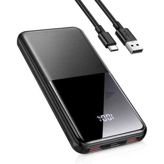 Portable Charger Power Bank, 10000mAh Mini Portable Battery Fast Charging Battery Pack Travel Essentials, PD 3.0 QC 4.0 External Phone Powerbank for iPhone Android Samsung and USB/USB-C Devices
