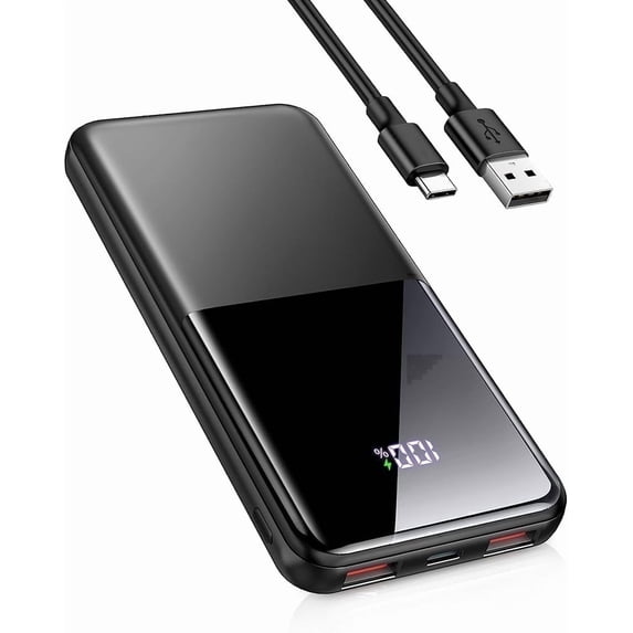 Portable Charger Power Bank, 10000mAh Mini Portable Battery Fast Charging Battery Pack Travel Essentials, PD 3.0 QC 4.0 External Phone Powerbank for iPhone Android Samsung and USB/USB-C Devices