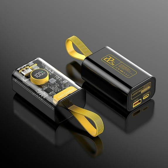 Portable Charger Power Bank 20000mAh Transparent External Block Shapes Battery Pack