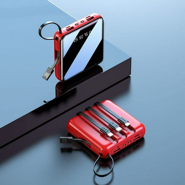 Portable Charger Power Bank 20000mAh USB External Battery Pack Dual USB Ports Phone Charger, Red